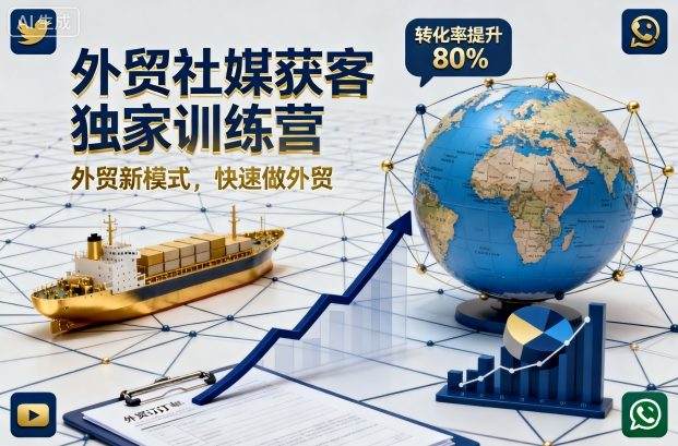 外贸社媒获客独家训练营，外贸新模式，快速做外贸（更新26年3月）-玩备项目资源网